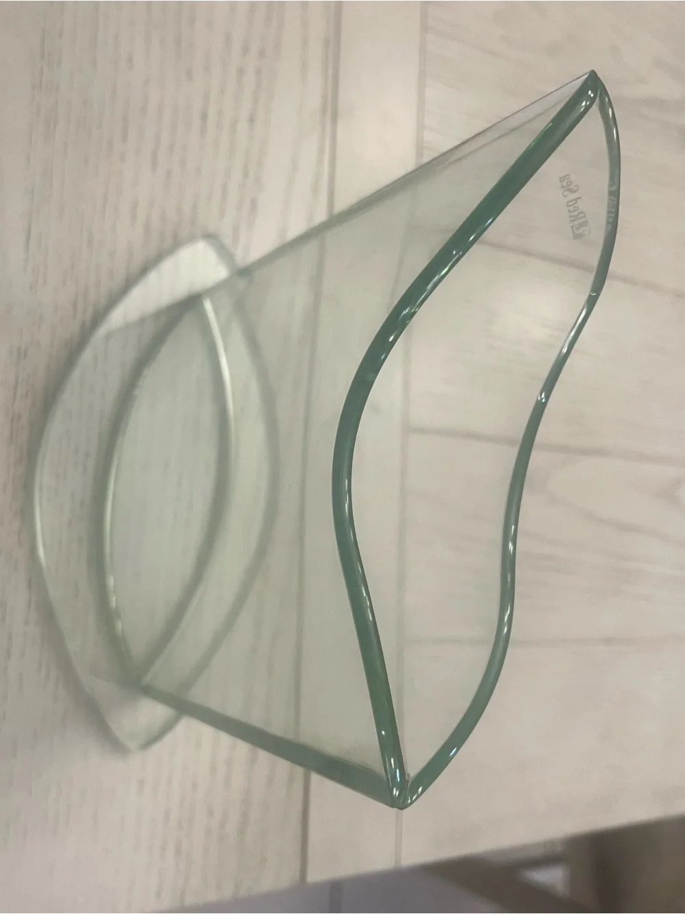 Vintage Red Sea Brand Glass Art Unique Shaped Clear Vase with Base